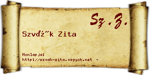 Szvák Zita névjegykártya